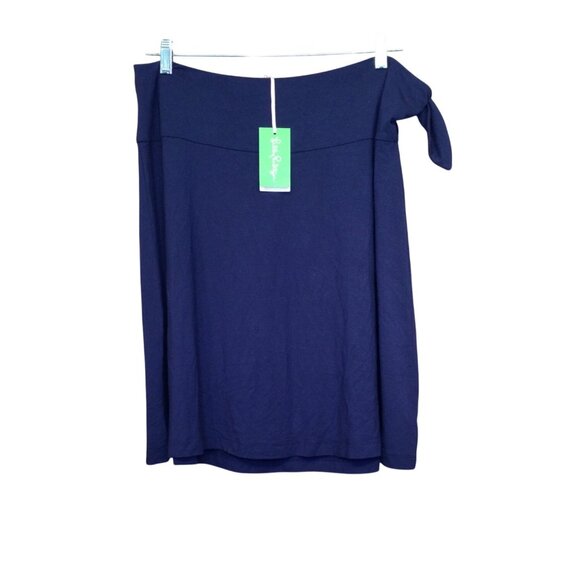 NWT Lilly Pulitzer Kimmy Skirt Solid Navy Blue Size XL Tie Side Nautical Preppy - Picture 9 of 9